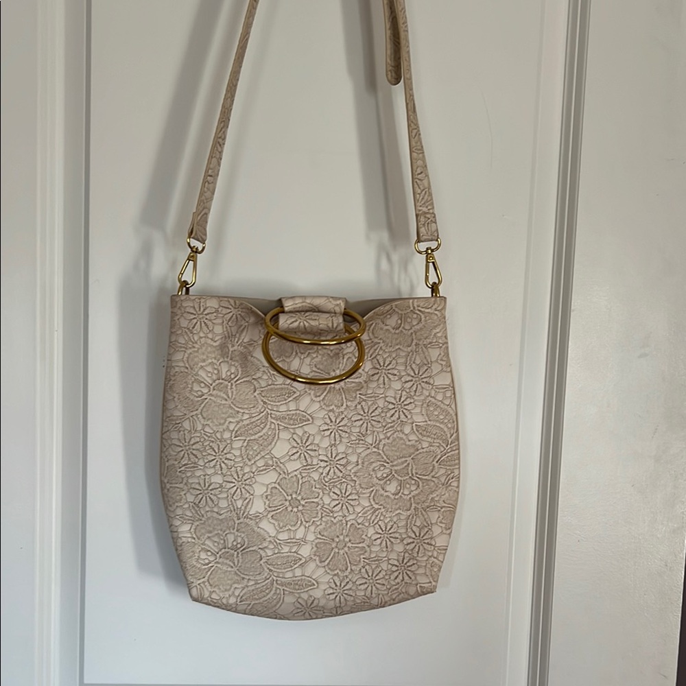 Floral Beige Shoulder Bag